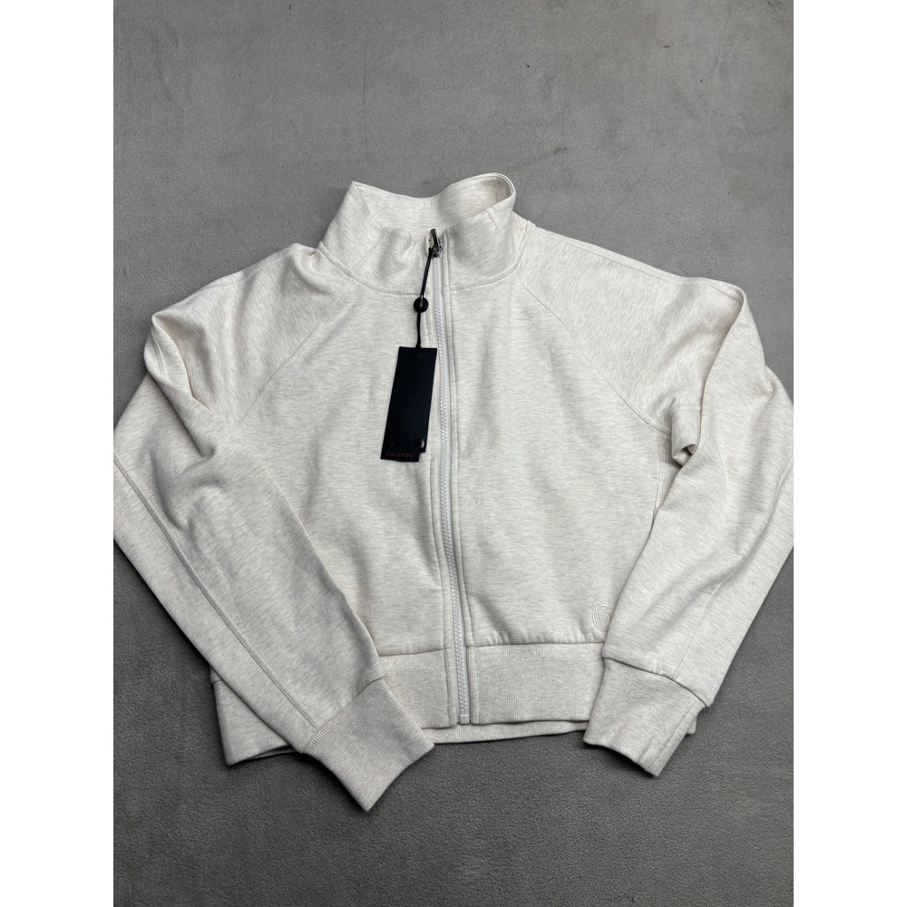 Greyson Ojai Full Zip Jacket Dove Heather Grey Cropped Mock Neck LSP25K71 XS NEW
